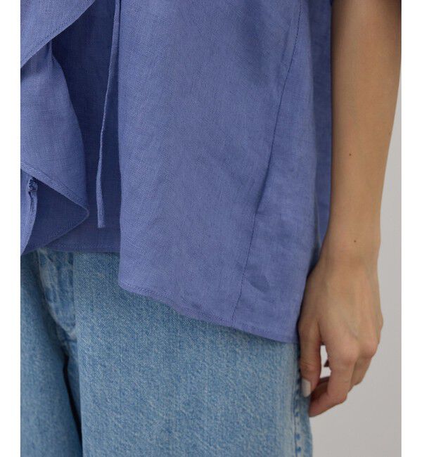 SALON adam et rope'「【WEB限定】ヨーロピアンリネンルジェフリルブラウス」|シャツ・ブラウス|