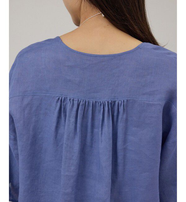 SALON adam et rope'「【WEB限定】ヨーロピアンリネンルジェフリルブラウス」|シャツ・ブラウス|