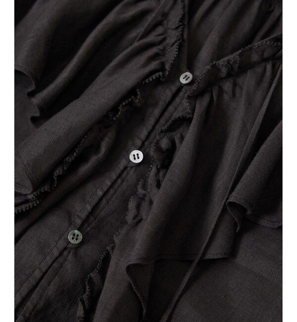 SALON adam et rope'「【WEB限定】ヨーロピアンリネンルジェフリルブラウス」|シャツ・ブラウス|