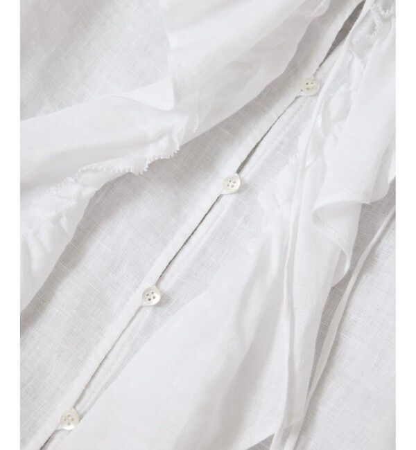 SALON adam et rope'「【WEB限定】ヨーロピアンリネンルジェフリルブラウス」|シャツ・ブラウス|