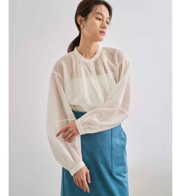 ROPE「キュプラシルクボリュームスリーブブラウス/イージーケア」|シャツ・ブラウス|