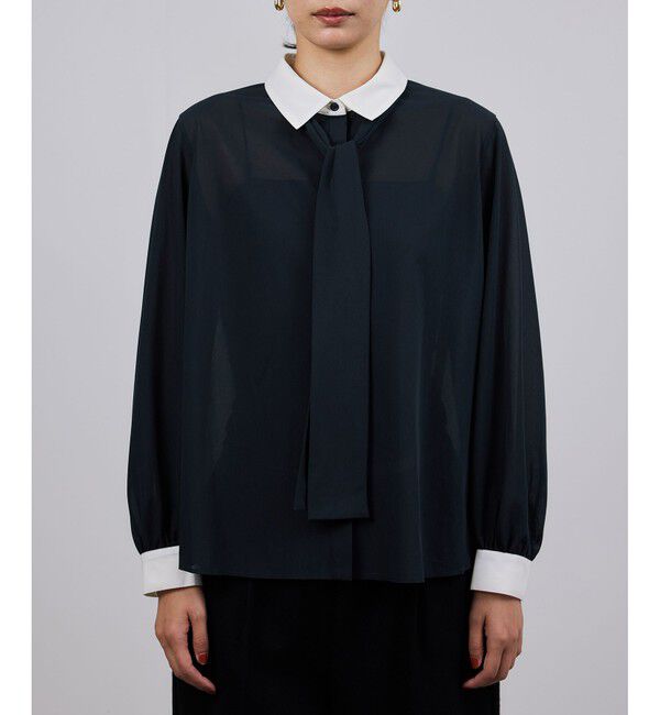 ROPE「シアートリコットボウタイシャツブラウス/イージーケア」|シャツ・ブラウス|