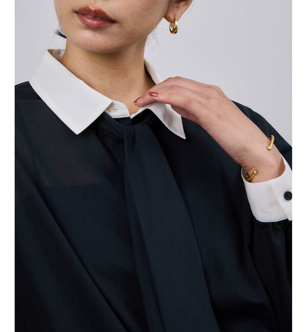 ROPE「シアートリコットボウタイシャツブラウス/イージーケア」|シャツ・ブラウス|