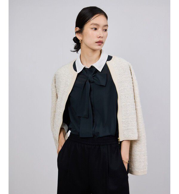 ROPE「シアートリコットボウタイシャツブラウス/イージーケア」|シャツ・ブラウス|