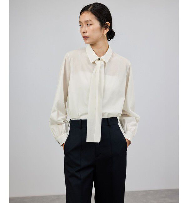 ROPE「シアートリコットボウタイシャツブラウス/イージーケア」|シャツ・ブラウス|