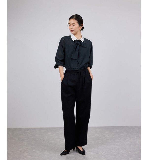 ROPE「シアートリコットボウタイシャツブラウス/イージーケア」|シャツ・ブラウス|