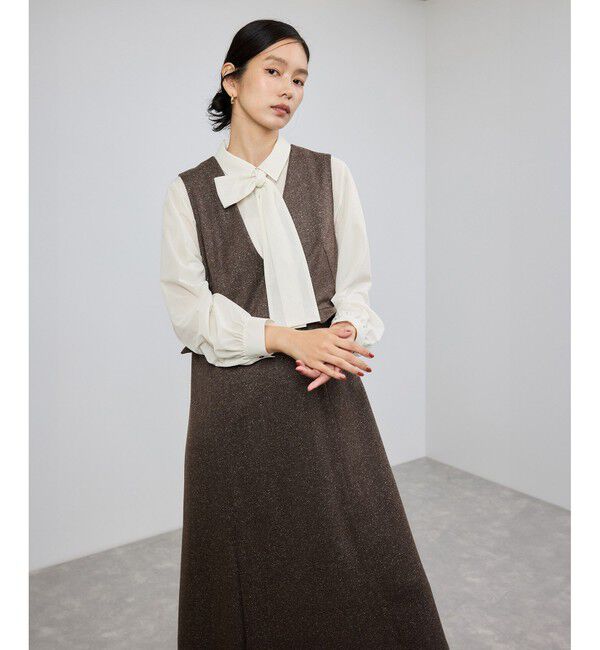 ROPE「シアートリコットボウタイシャツブラウス/イージーケア」|シャツ・ブラウス|