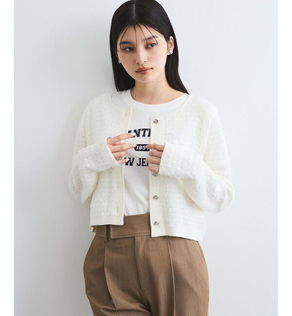 VIS「オーガンジーメタルボタンニットカーディガン」|カーディガン|