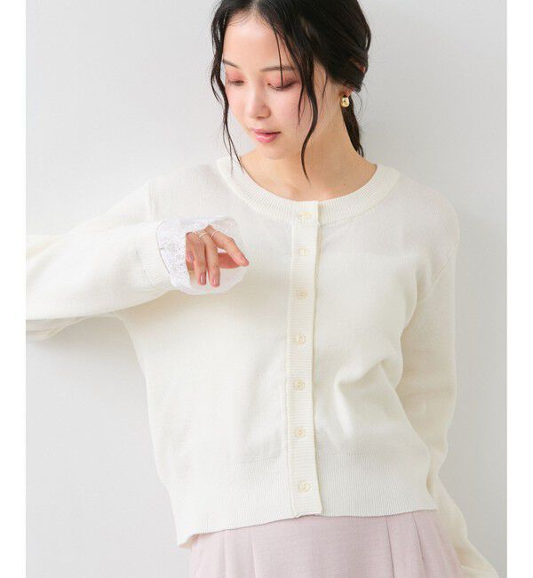 VIS「袖口レースカーディガン」|カーディガン|