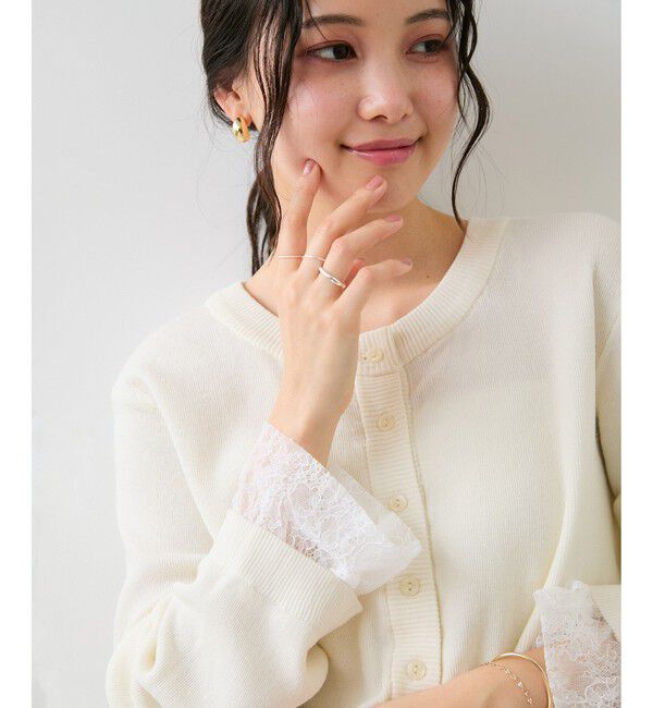 VIS「袖口レースカーディガン」|カーディガン|