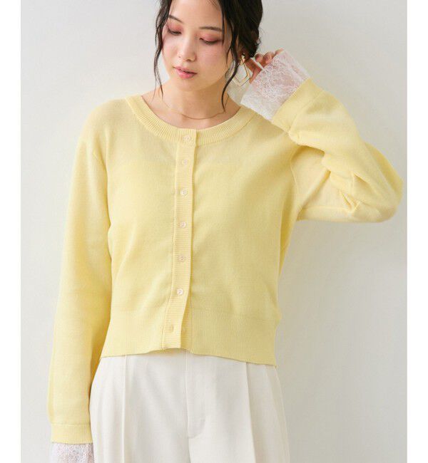 VIS「袖口レースカーディガン」|カーディガン|