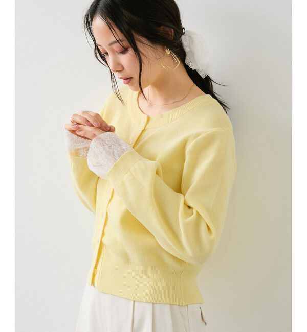 VIS「袖口レースカーディガン」|カーディガン|