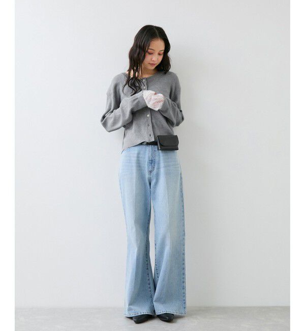 VIS「袖口レースカーディガン」|カーディガン|