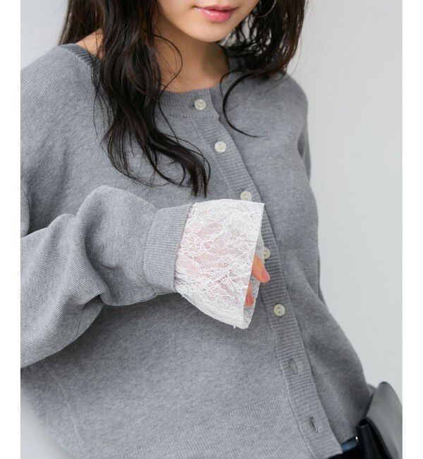 VIS「袖口レースカーディガン」|カーディガン|