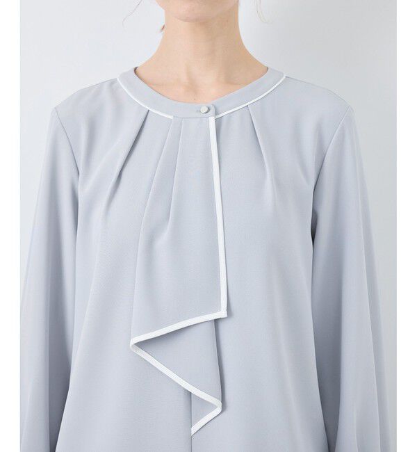 Rope&rsquo;Picnic「【2サイズ展開】メタルボタン配色ボウタイ風ブラウス/通勤対応」|シャツ・ブラウス|