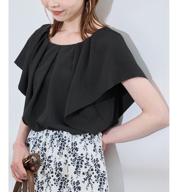 Rope&rsquo;Picnic「ラッフルスリーブブラウス/通勤対応」|シャツ・ブラウス|ブラック(01)