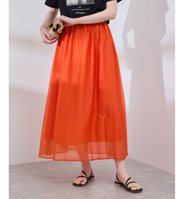 Rope&rsquo;Picnic「エアリーシアーギャザーロングスカート」|スカート|