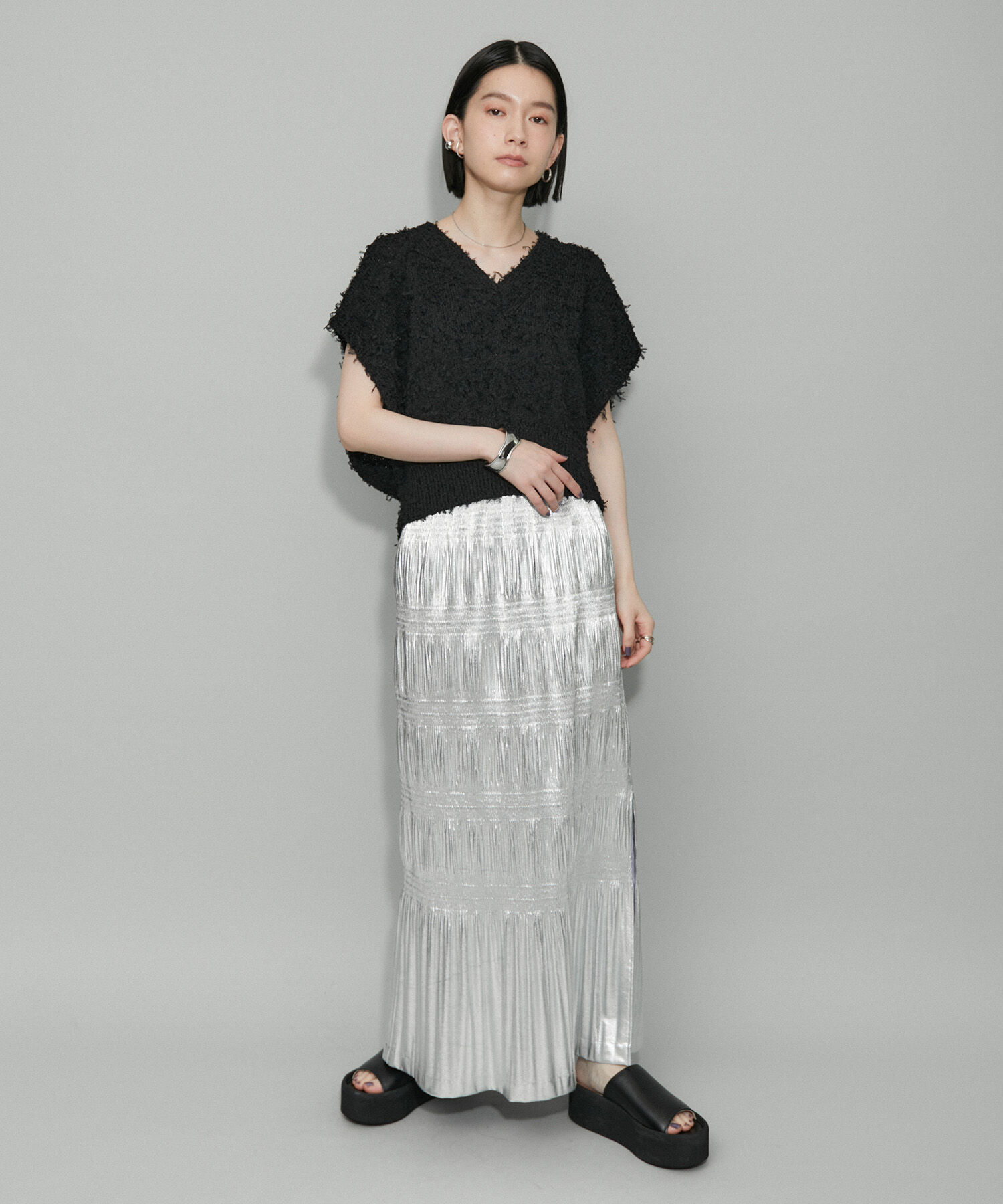 ADAM ET ROPE'「【WEB限定】ファンシーニットジレ」|ニット・セーター|