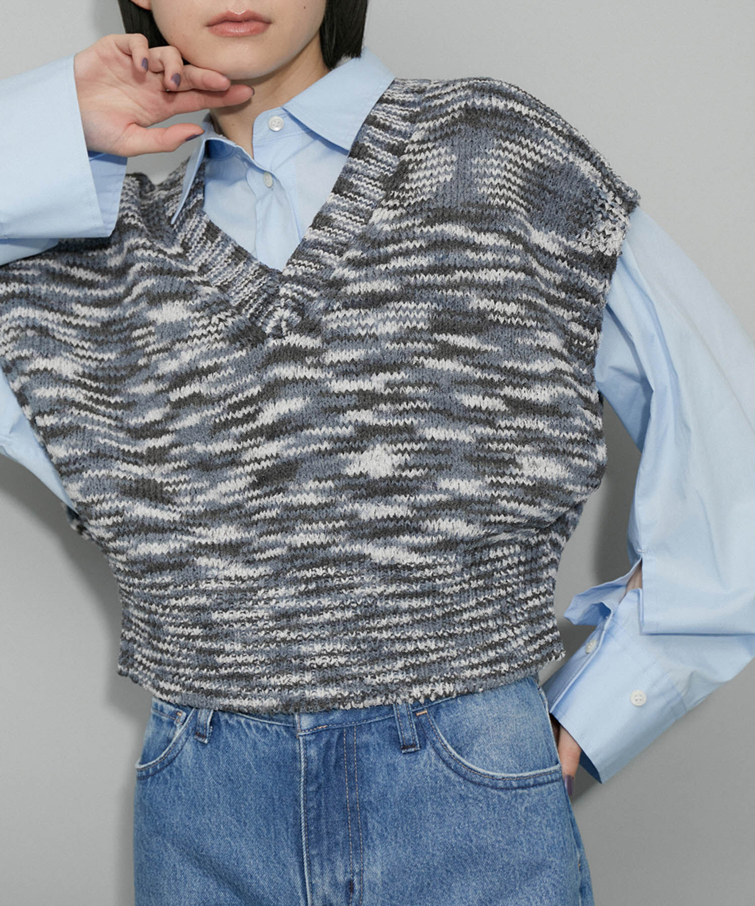 ADAM ET ROPE'「【WEB限定】ファンシーニットジレ」|ニット・セーター|