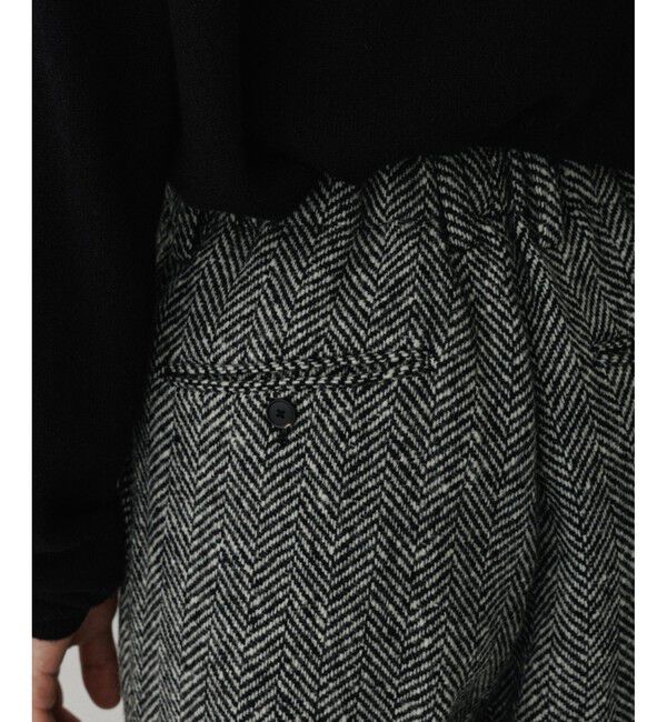 ADAM ET ROPE'「ヘリンボンツイード ワイドテーパードスラックス / セットアップ対応」|チノ|