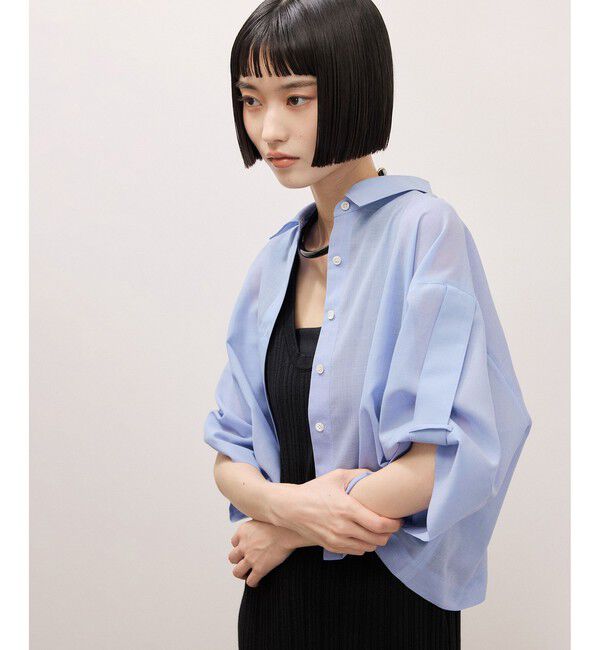 ADAM ET ROPE'「TWシアートロクロップドシャツ/接触冷感/防シワ」|シャツ・ブラウス|