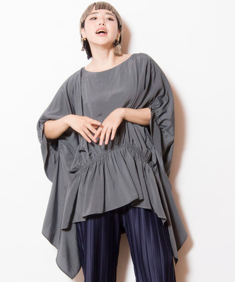  「ギャザーワイドブラウス」|シャツ・ブラウス|GRAY