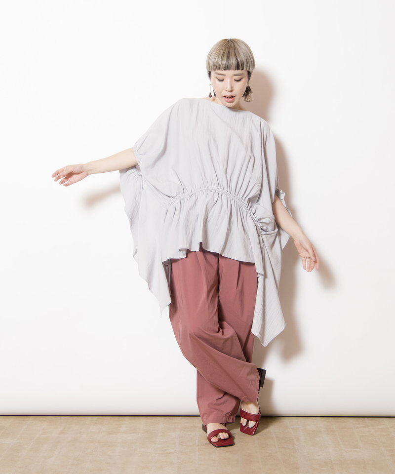  「ギャザーワイドブラウス」|シャツ・ブラウス|