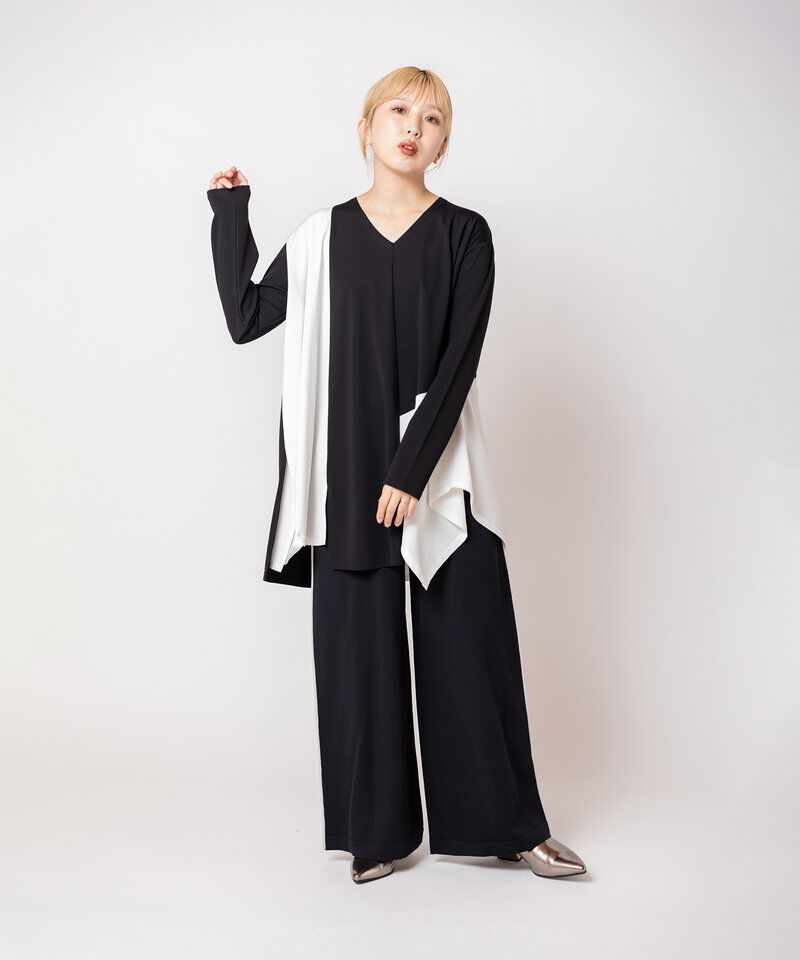  「配色ラインニットパンツ」|その他|