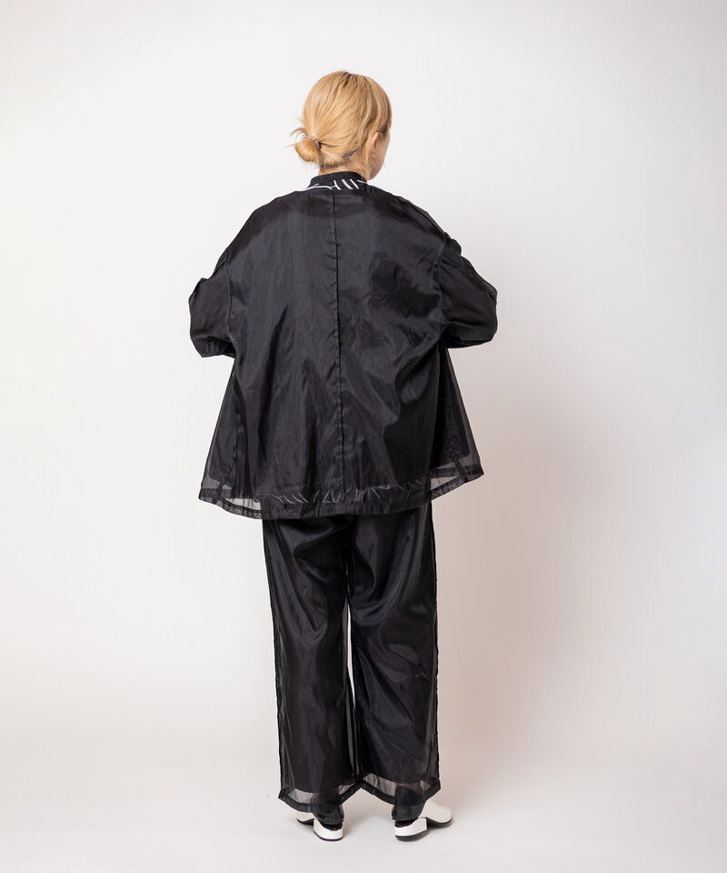  「シアーレイヤードジャケット」|ノーカラージャケット|