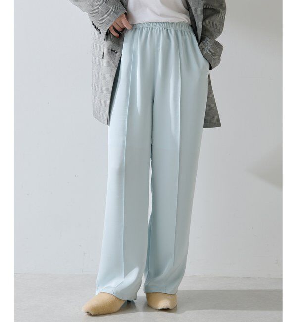 THE PAUSE「【THE PAUSE】サテンピンタックパンツ」|チノ|サックスブルー