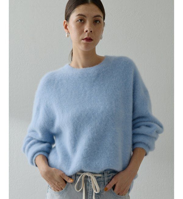  「ファークルーネックプルオーバー」|ニット・セーター|スカイブルー