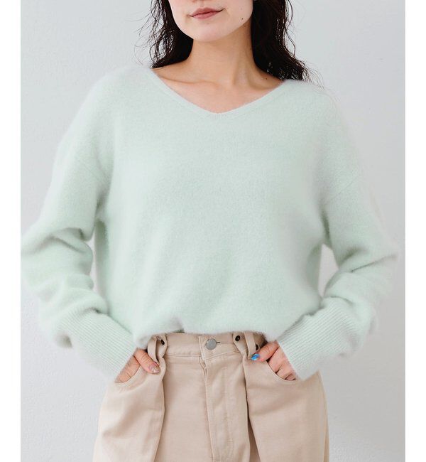  「フォックスウール Vネックプルオーバー」|ニット・セーター|ミント