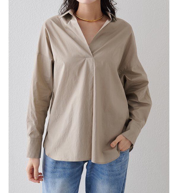 Drawing Numbers「【Drawing Numbers】スキッパーロングスリーブシャツ」|シャツ・ブラウス|