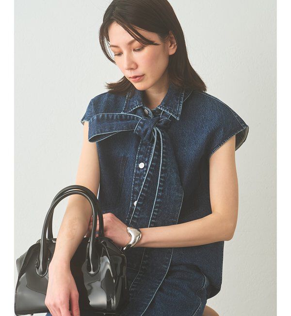  「デニムボウノースリーブシャツ」|シャツ・ブラウス|