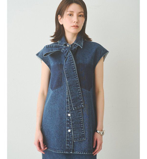  「デニムボウノースリーブシャツ」|シャツ・ブラウス|