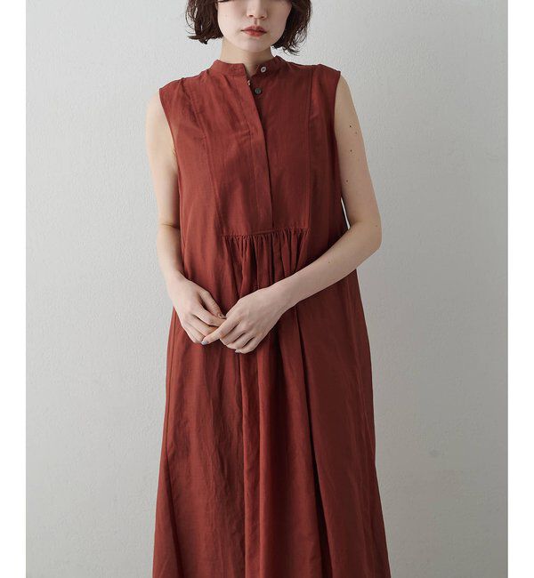  「シルクコットンギャザーワンピース」|ワンピース|