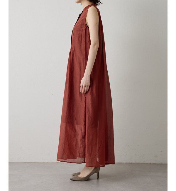  「シルクコットンギャザーワンピース」|ワンピース|