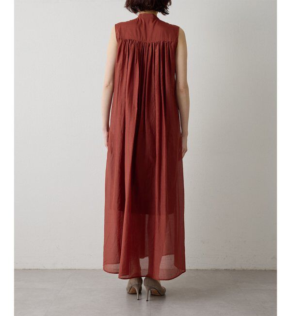  「シルクコットンギャザーワンピース」|ワンピース|
