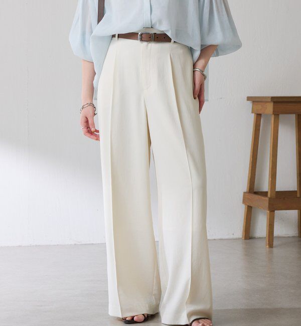  「《マイナス3kg見え/サイズ展開豊富》ジャージワイドパンツ」|スラックス|