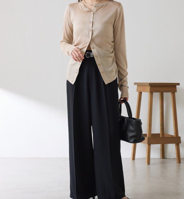  「《マイナス3kg見え/サイズ展開豊富》ジャージワイドパンツ」|スラックス|