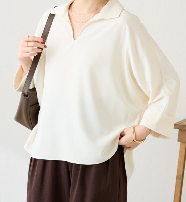  「ジャージスキッパードルマンブラウス」|シャツ・ブラウス|