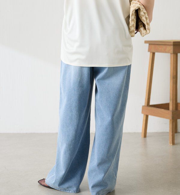  「【夏でも涼しいデニム】Q.anosライトオンスタックデニム」|デニム|