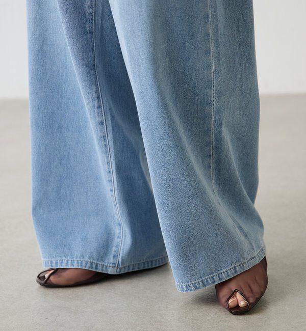  「【夏でも涼しいデニム】Q.anosライトオンスタックデニム」|デニム|
