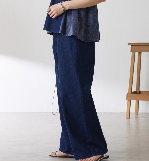  「【夏でも涼しいデニム】Q.anosライトオンスタックデニム」|デニム|