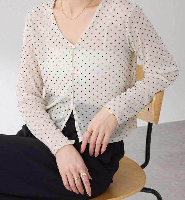  「【トレンドアイテム】シアードットカーディガン」|カーディガン|