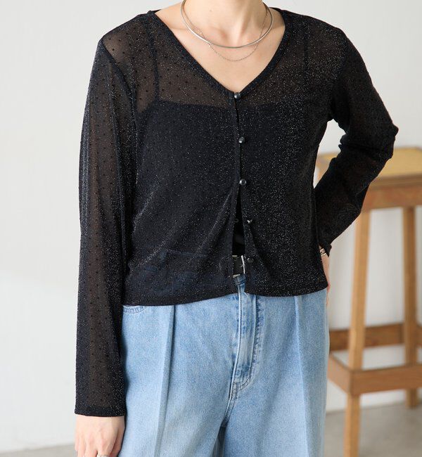  「【トレンドアイテム】シアードットカーディガン」|カーディガン|