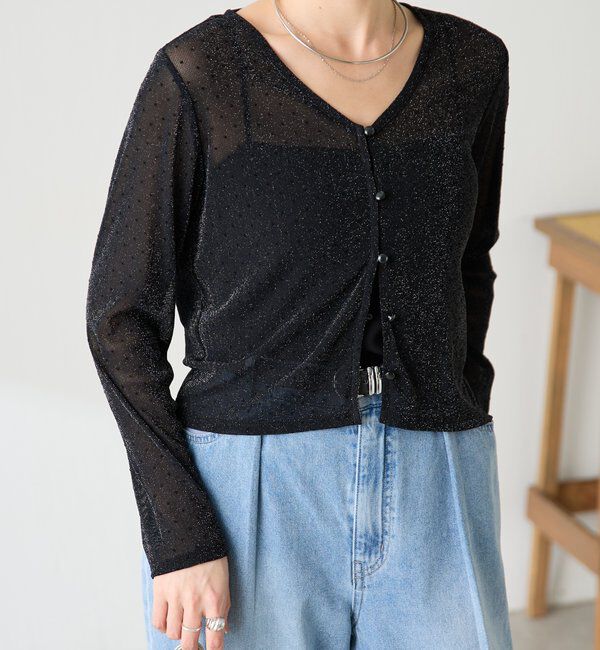  「【トレンドアイテム】シアードットカーディガン」|カーディガン|