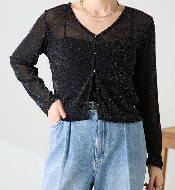  「【トレンドアイテム】シアードットカーディガン」|カーディガン|