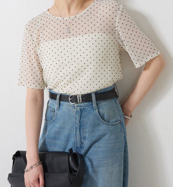  「【トレンドアイテム】シアードットチュールカットソー/アンサンブル」|Tシャツ・カットソー|