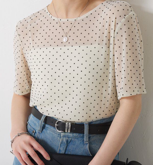  「【トレンドアイテム】シアードットチュールカットソー/アンサンブル」|Tシャツ・カットソー|